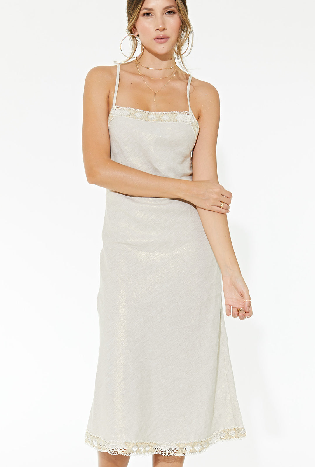 AUDREY SLIP DRESS GOLD