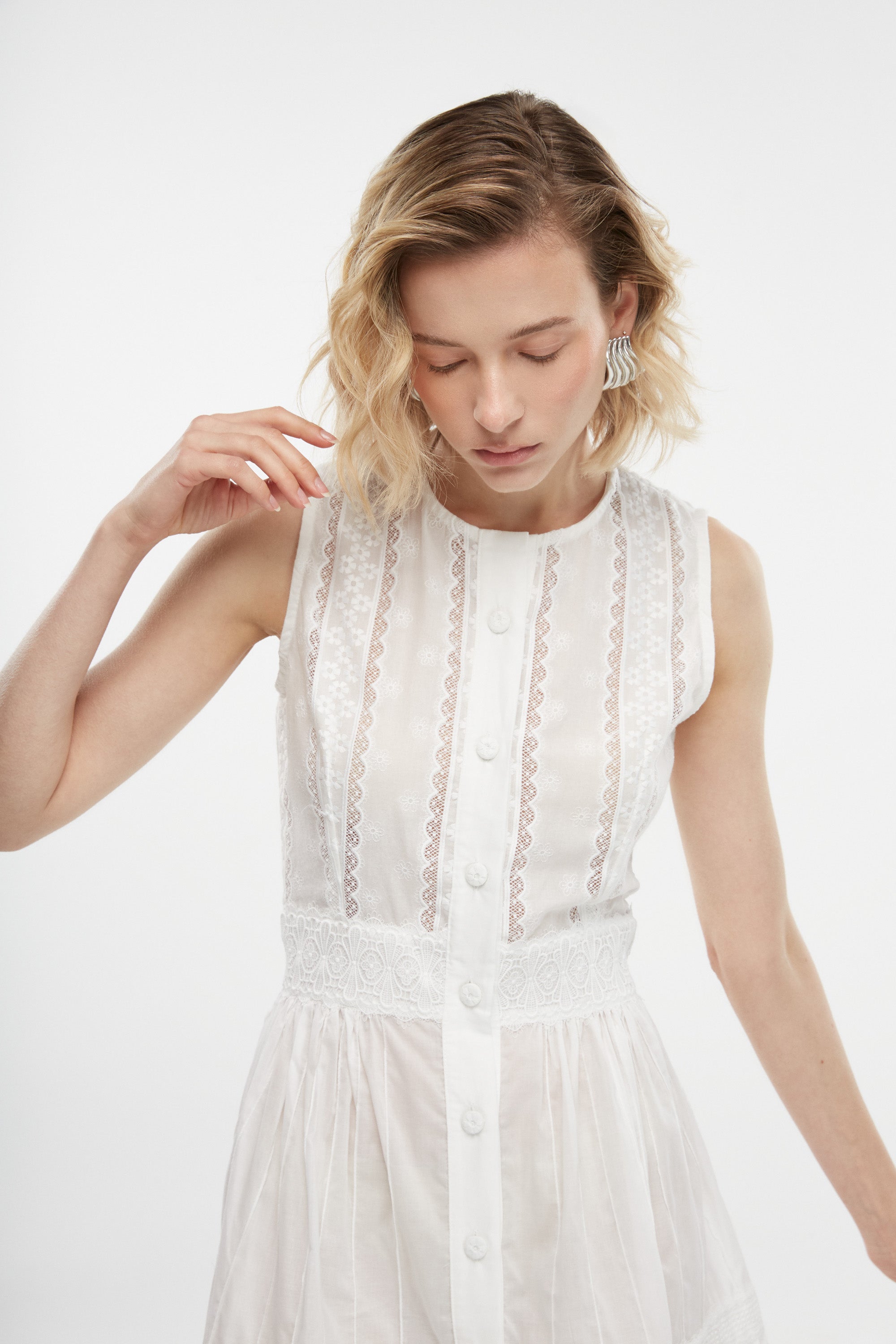 SOLAIRE MINI DRESS WHITE