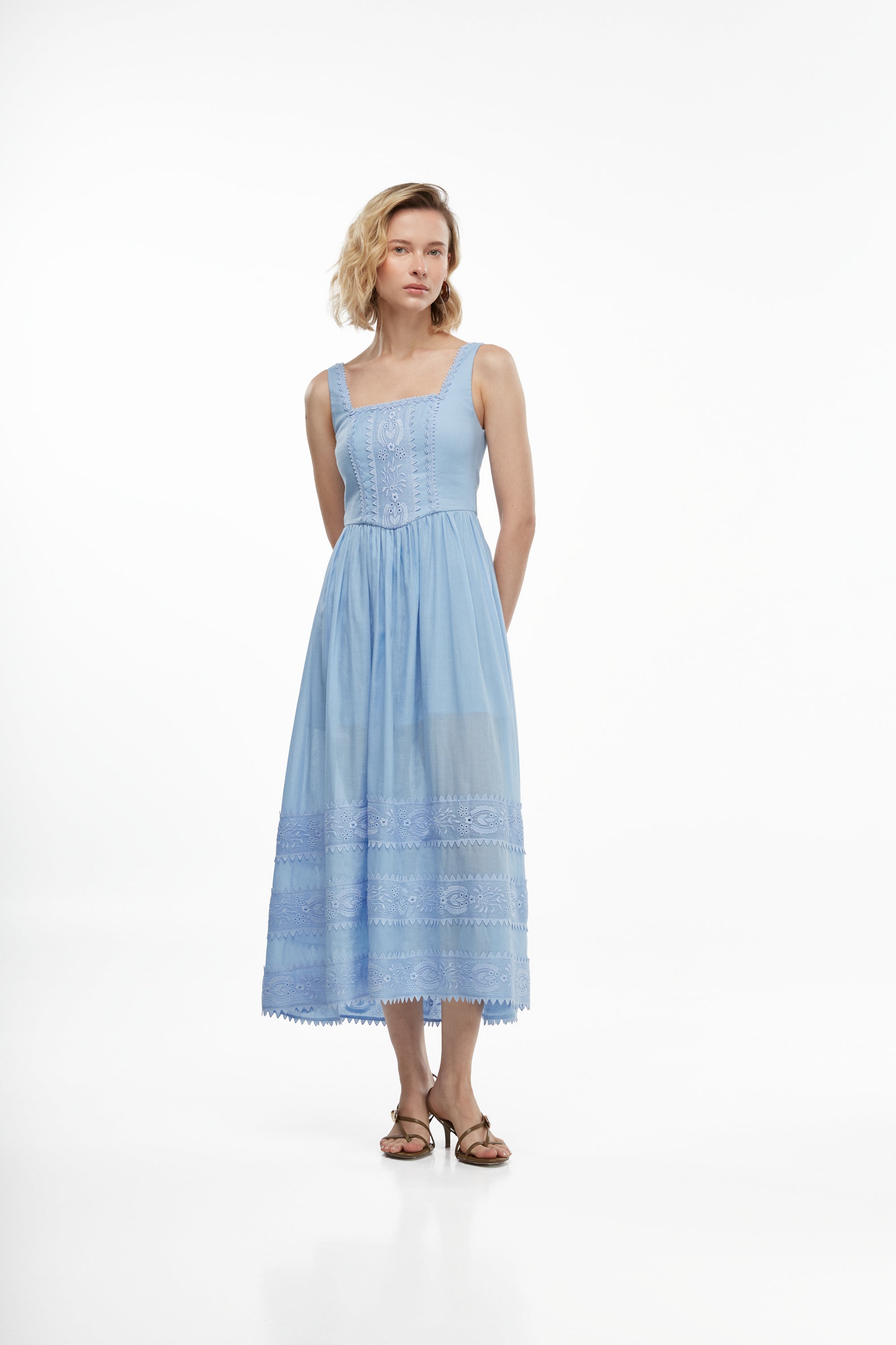 ALBA MIDI DRESS BLUE