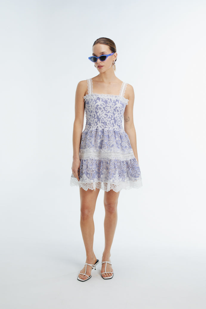 AERIN MINI DRESS BLUE