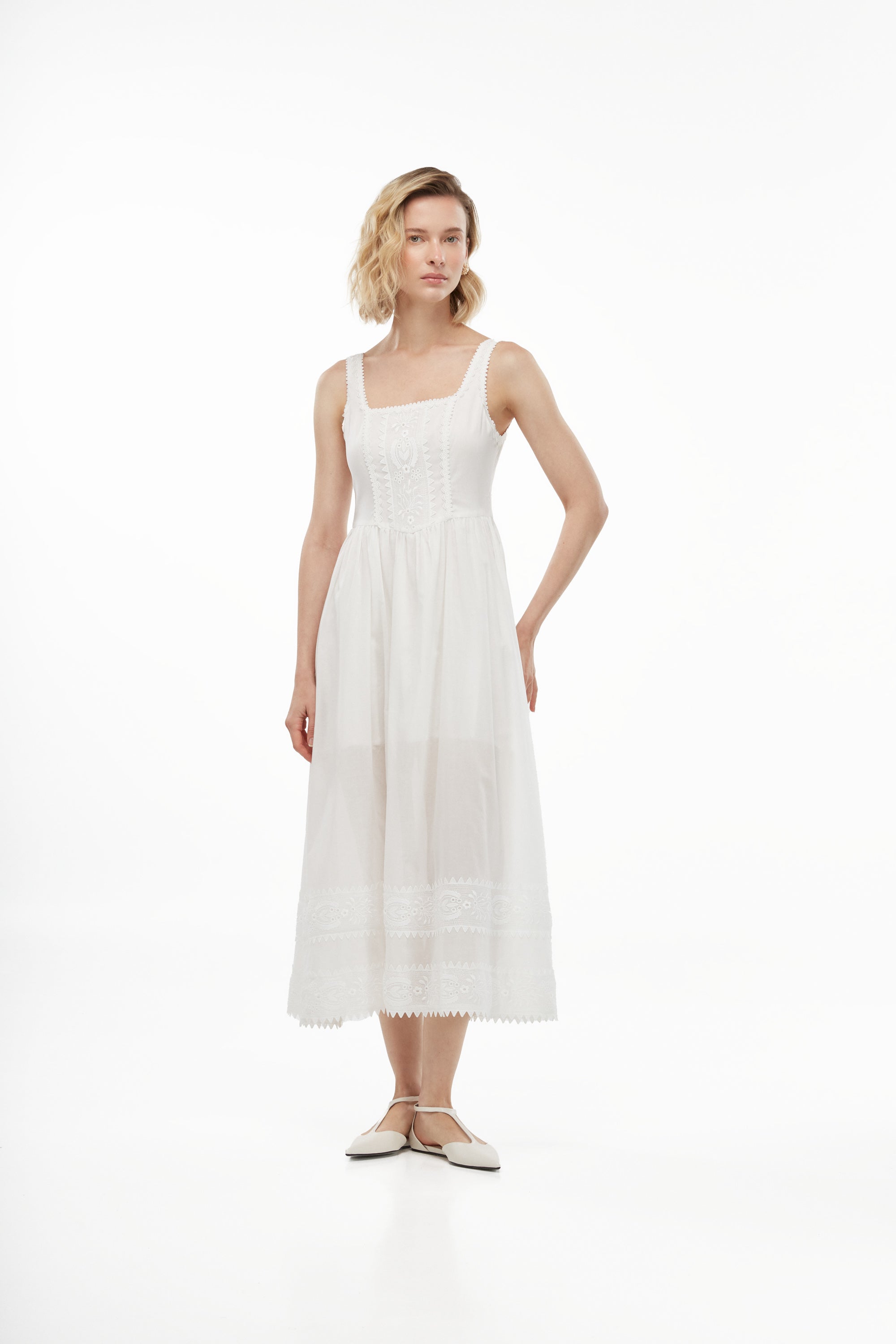 ALBA MIDI DRESS WHITE