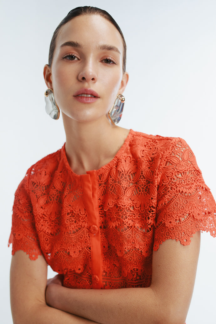 HIBISCUS MAXI DRESS FLAME