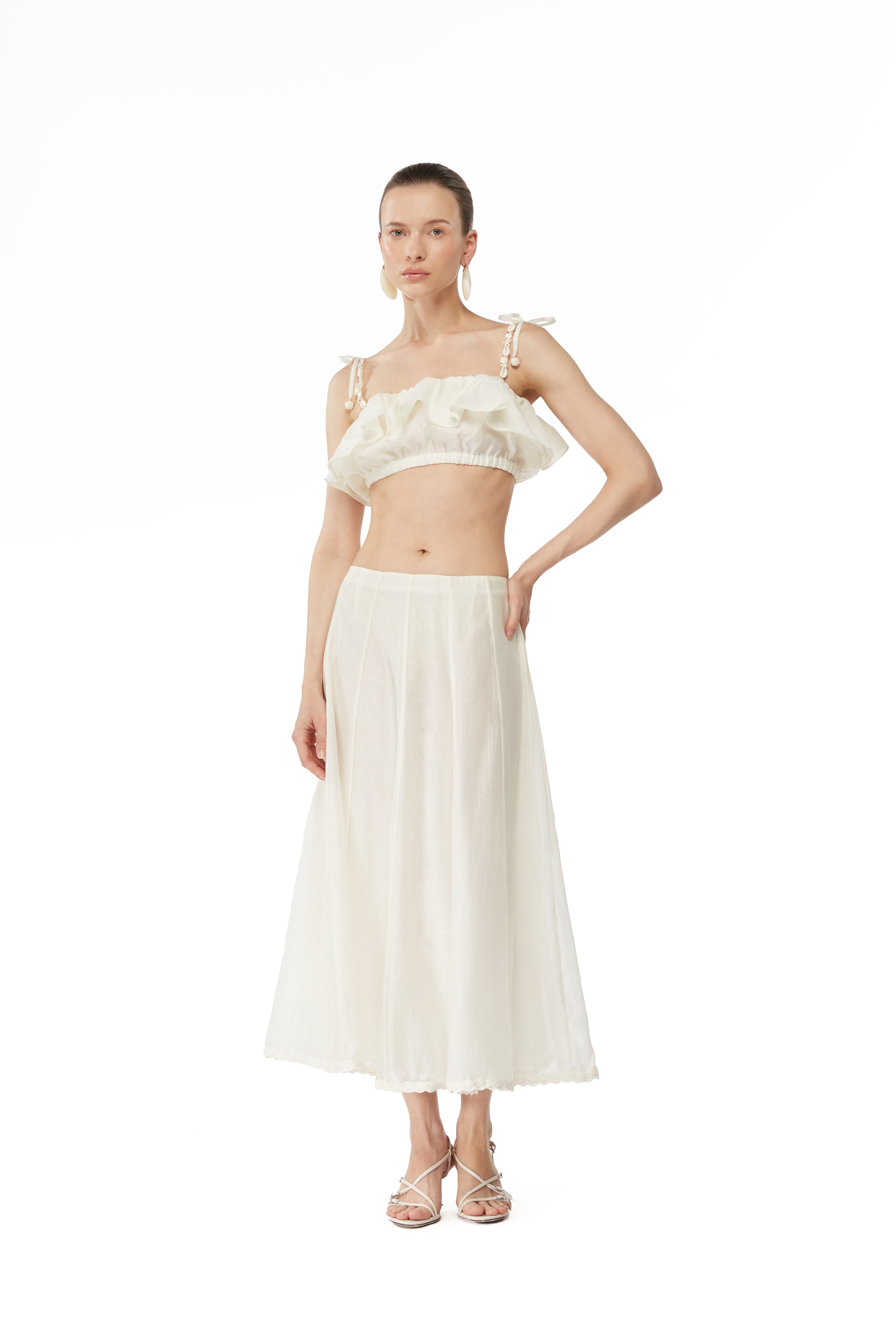 ZAPHYR MIDI SKIRT CREAM